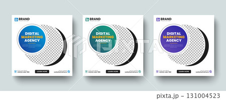 Modern creative corporate square social media post or web banner ad template. Online digital marketing business promotion, Online banner, advertising, digital post design. 131004523