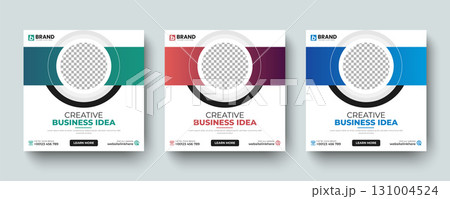 Creative minimal square social media post or web banner ad template. Professional design for online business promotion, Online banner, advertising, digital post design. 131004524