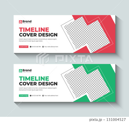 Modern corporate social media cover and web banner ads template. Professional design for timeline cover, profile header, website header, online promotion banner. 131004527