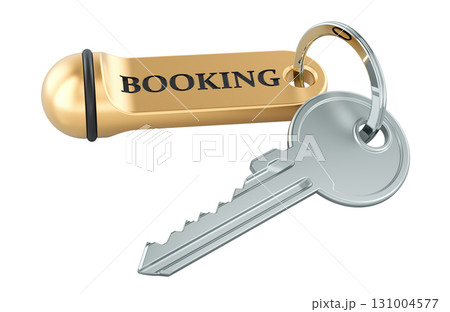 Booking key, hotel reservation concept. 3D rendering Booking key, hotel reservation concept. 3D rendering 131004577