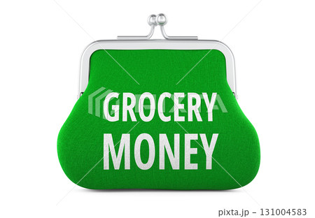 Grocery Money, coin purse. 3D rendering 131004583