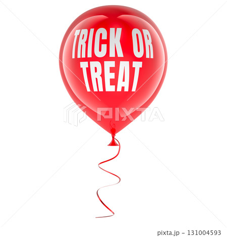 Trick or Treat balloon, red party decoration. 3D rendering 131004593