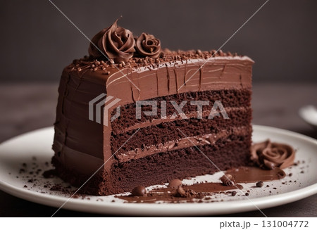 Chocolate cake. Pastry. Delicious food. Generative ai. 131004772