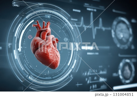 Rotating Digital Heart Model in Virtual Environment with Medical Data Visualizations 131004851