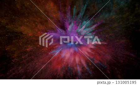 Freeze Motion Shot of Color Powder Explosion Isolated on Black Background Freeze Motion Shot of Color Powder Explosion Isolated on Black Background 131005195