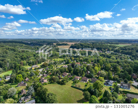 Aerial view of Genappe municipality and city of Wallonia located in the Belgian province of Walloon Brabant. 131005276