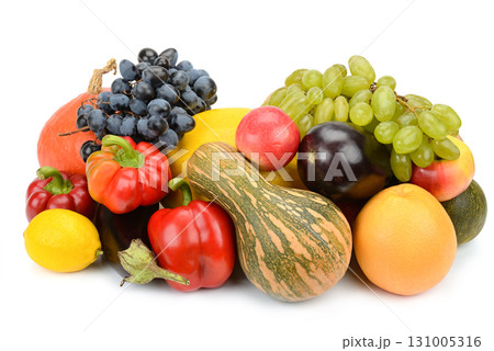 Colorful Harvest of Fruits, Vegetables, and Berries. 131005316
