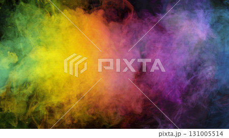 colorful rainbow holi paint color smoke isolated on black background colorful rainbow holi paint color smoke isolated on black background 131005514