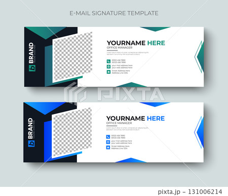 Multipurpose modern corporate business email signature or email footer layout template design. Professional business email signature design template. 131006214
