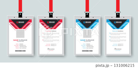 Multipurpose corporate modern office employee id card or identity card design layout. Template design for business company identity card design. 131006215