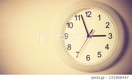 Clock ticking showing three hours Clock ticking showing three hours 131006447