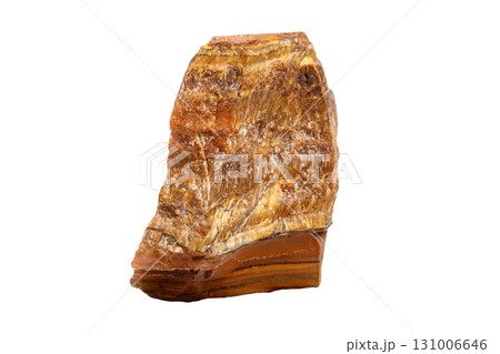 Untreated Tiger's Eye Stone on Isolated Background Untreated Tiger's Eye Stone on Isolated Background 131006646