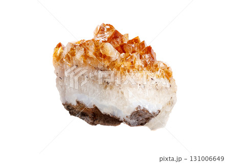Polished Citrine Crystal on White Isolated Background Polished Citrine Crystal on White Isolated Background 131006649