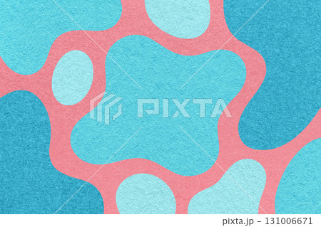 Abstract blue, turquoise and pink background with amorphous shapes and spots, paper texture in flat organic design Abstract blue, turquoise and pink background with amorphous shapes and spots, paper texture in flat organic design 131006671