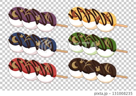 カラフルな月見だんごのイラスト 131008235