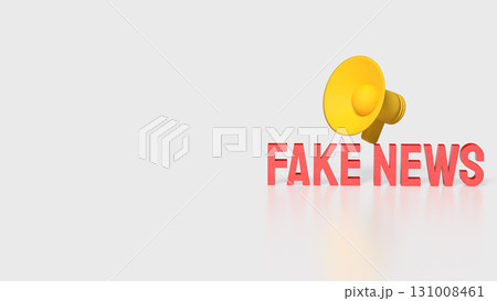 The Red Fake news and yellow megaphone image 3d Rendering. The Red Fake news and yellow megaphone image 3d Rendering. 131008461