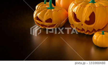 The Pumpkin Jack for Halloween or Holiday concept  3d Rendering. The Pumpkin Jack for Halloween or Holiday concept  3d Rendering. 131008480