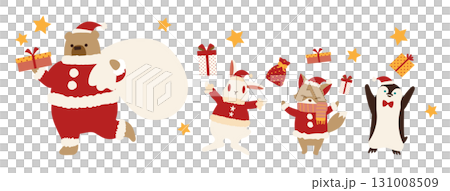 くまサンタと動物たちのクリスマスポーズセット 131008509