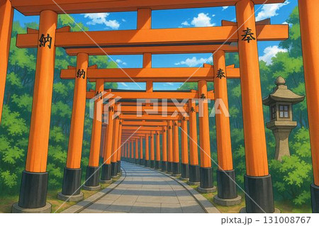 千本鳥居　伏見稲荷イメージ　アニメ調 131008767