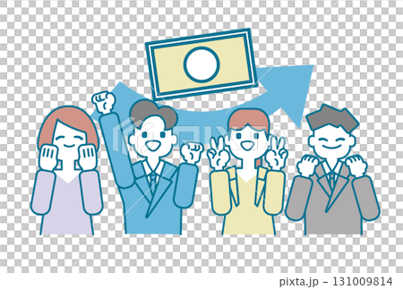 一位商人因加薪而高興的插圖 131009814