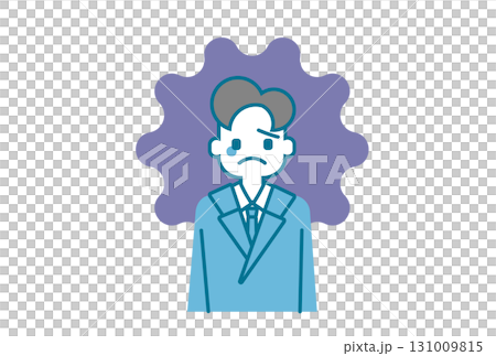 ストレスを抱えるビジネスマンのイラスト 131009815