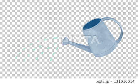 ブリキのジョウロで水やり　水彩風手描きイラスト 131010014