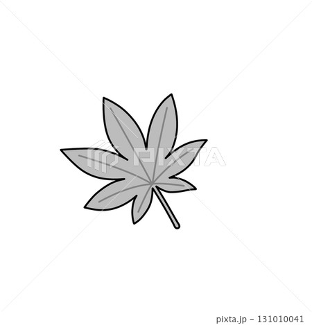 紅葉の葉をモノクロで描いた手描きイラスト 紅葉の葉をモノクロで描いた手描きイラスト 131010041