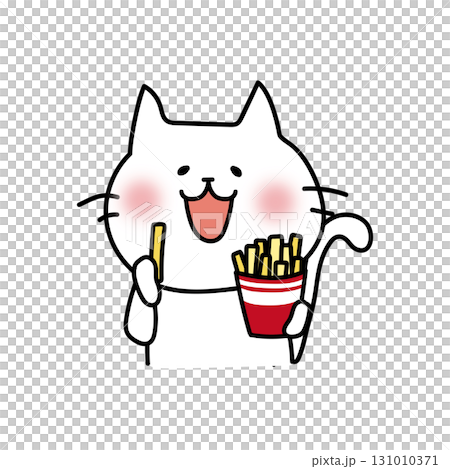 吃薯條的白貓 131010371