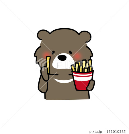 フライドポテトを食べるクマ 131010385