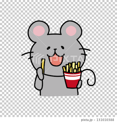フライドポテトを食べるネズミ 131010388