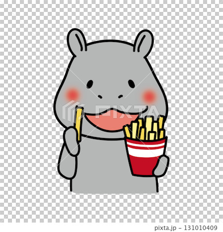 吃炸薯條的河馬 131010409