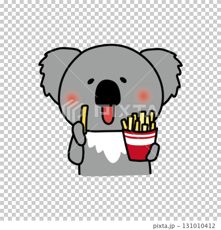 フライドポテトを食べるコアラ 131010412