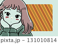 ほおずえをつく女性のイラスト 131010814