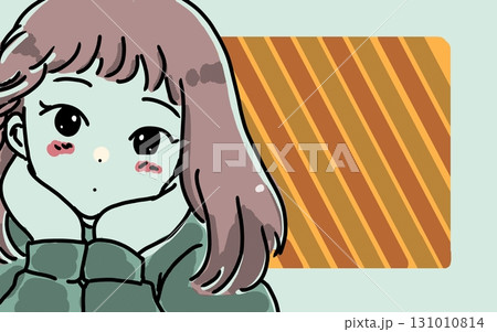 ほおずえをつく女性のイラスト 131010814