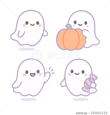 Coloring book coloring page featuring cute ghost characters with transperency and playful 131011113
