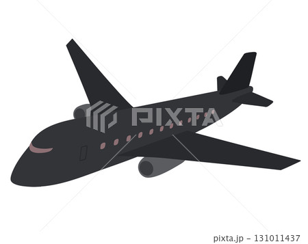 黒いジャンボジェット機 単機の飛行機 シンプルイラスト 黒いジャンボジェット機 単機の飛行機 シンプルイラスト 131011437