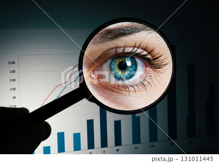 Closeup Eye Analyzing Business Growth Chart 131011445
