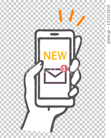 Simple vector illustration of a smartphone with an email 131011610