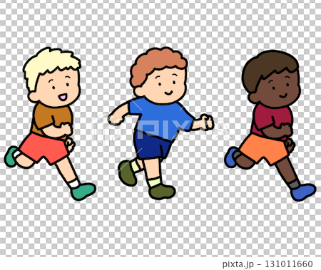 元気に走る子供たち　男の子 131011660
