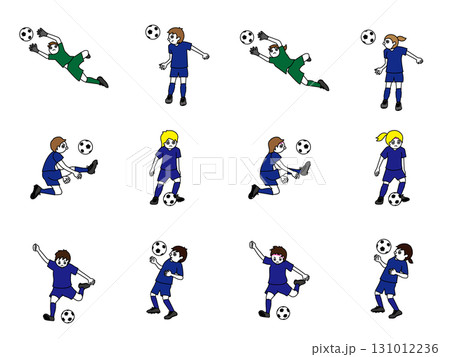 サッカー男女ユニフォーム青セット サッカー男女ユニフォーム青セット 131012236