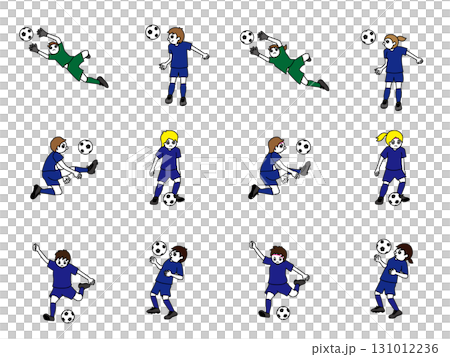 サッカー男女ユニフォーム青セット サッカー男女ユニフォーム青セット 131012236