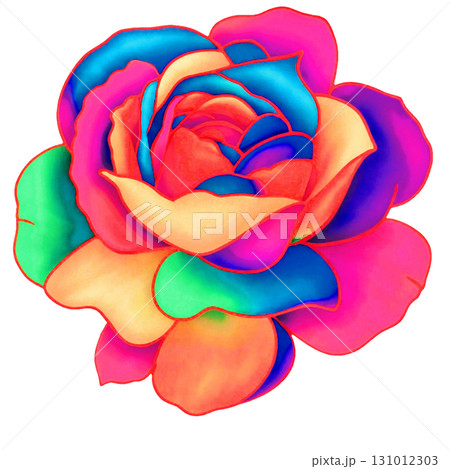 バラバラな色のありえない薔薇 131012303