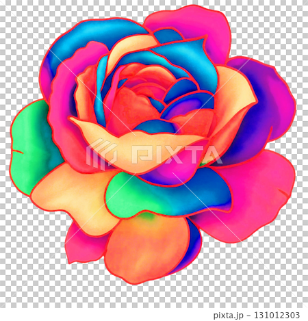 バラバラな色のありえない薔薇 131012303