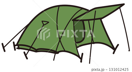 手描きのキャンプのテントのイラスト 131012425