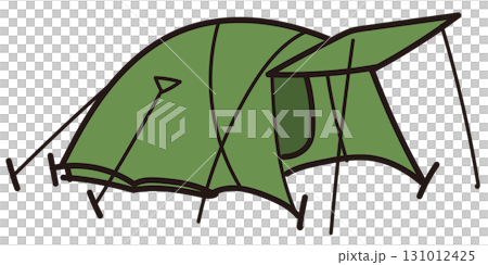 手繪露營帳篷插圖 131012425