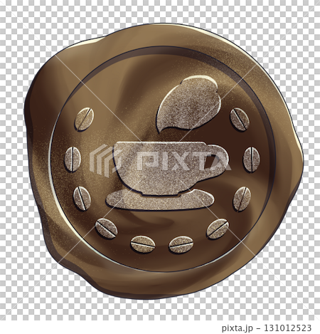マーブルなシーリングスタンプコーヒー柄コーヒー色 131012523