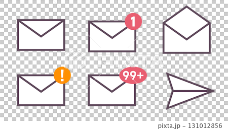 List of email icon illustrations Material set Notification Error Read Unread List of email icon illustrations Material set Notification Error Read Unread 131012856