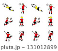 サッカー男女ユニフォーム赤x黒セット 131012899