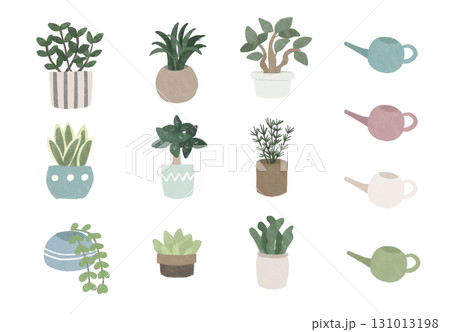 観葉植物とじょうろのセット 131013198