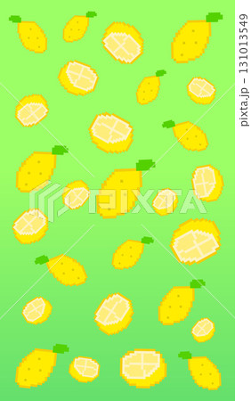 レモン縦パターン_ドット絵(緑背景) 131013549
